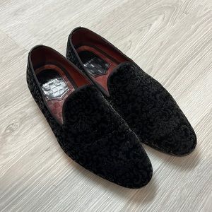 Black velvet loafer